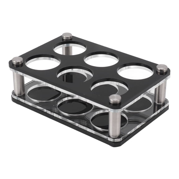YAHHU Premium Acrylic Shot Glass Holder Rack, Impact Resistant Decorative Drink Display Stand for Home Bar Party, 2x3 6-Head Design
