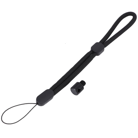YAHHU Premium Adjustable Camera Wrist Strap Hand Rope Lanyard with Secure Screw Replacement Accessory for Vlogging and Photography, 6.50 inches / 16.5 cm, Black