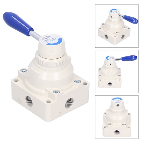 YAHHU Premium Air Hand Valve 4HV310-10 Pneumatic 3 Position 4 Way Rotary Lever Flow Control Mechanical Hand Valve for Heavy Duty Pneumatic Industrial Equipment (10 inches / 25.4 cm)