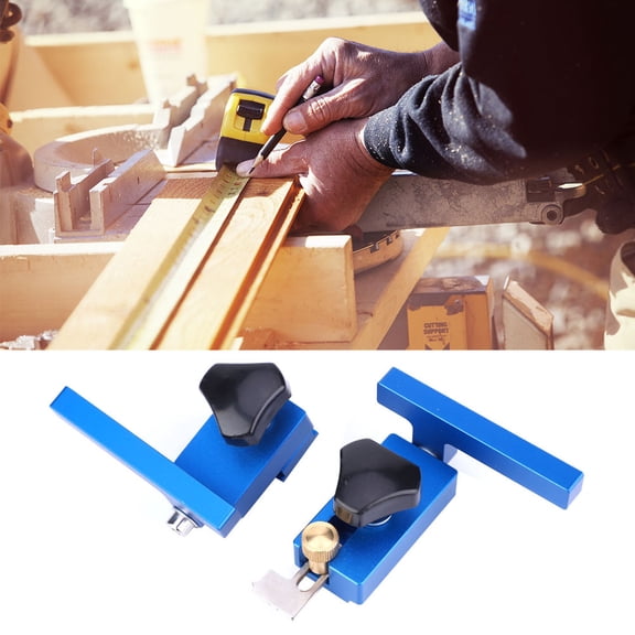 YAHHU Premium Aluminum Alloy Fence Flip Limit Woodworking Tool 30#/45# T-Track Stop Block Carpenter Accessory Multi-Purpose Miter Track Positioning Set