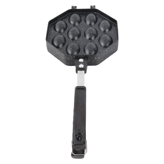 YAHHU Premium Aluminum Egg Waffle Maker AntiStick, AntiScald Handle, Fast Heat, Portable for Home & Commercial Use