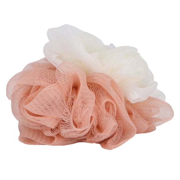 YAHHU Premium Bath Ball Splicing Simple and Elegant Two Color Delicate Foaming Net Mesh Shower Loofah Bath Ball for Deep Cleansing and Skin Smoothing 7.09 inches / 18.0 cm