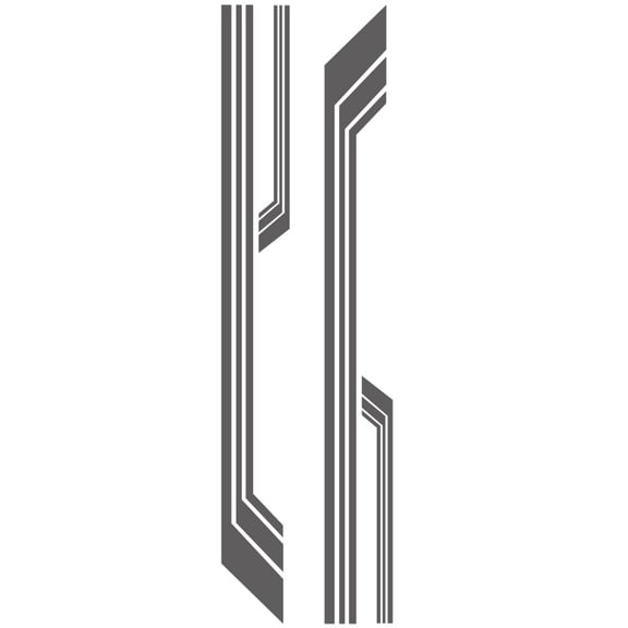 YAHHU Premium Car Decal Long Stripe Vinyl Side Stickers Graphics Grey 40x2x1 in / 101.6x5.08x2.54 cm Auto Racing Decoration for RV Caravan Truck 2 Pcs Set