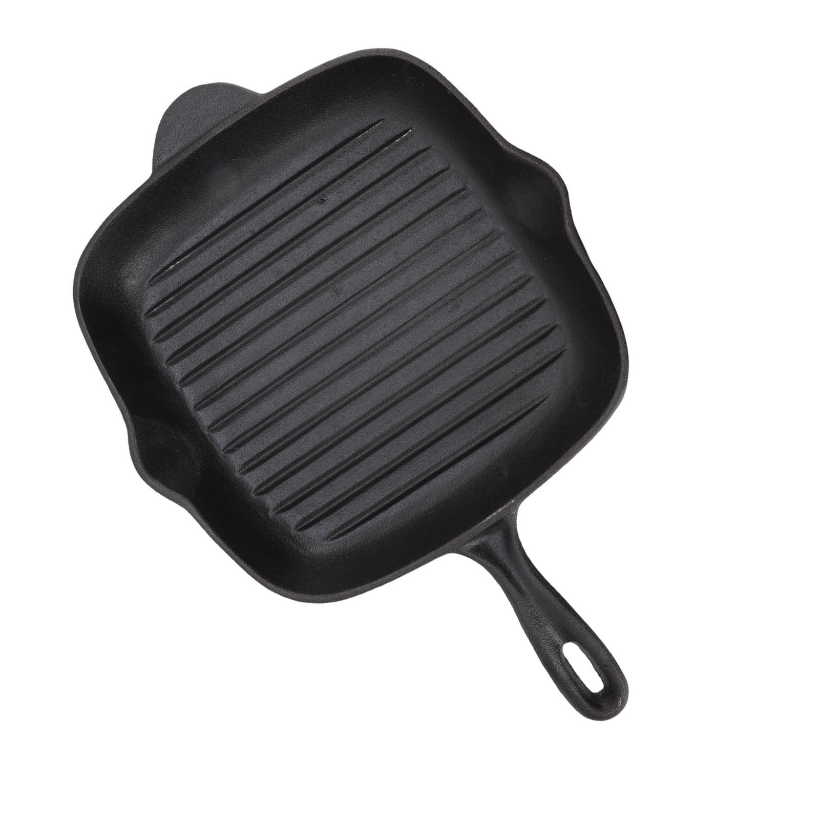 YAHHU Premium Cast Iron Grill Pan 10.2 Inches / 26 CM Square Steak Skillet for Home Camping and Restaurant Baking Grilling