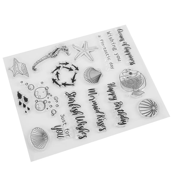 YAHHU Premium Clear Stamps TPR Reusable Transparent Rubber Stamp Set for DIY Scrapbooking Card Making Photo Album Decoration and Craft Projects (6.3 x 5.5 inches) - Clear Imprint Edition