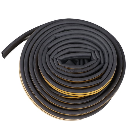 YAHHU Premium EPDM Rubber Weather Stripping Door Seal Strip, High-Performance D Shape Window Weatherstripping Soundproofing Self-Adhesive Blocker, 2 Rolls Totaling 85.3 ft / 26m, Black D9x6