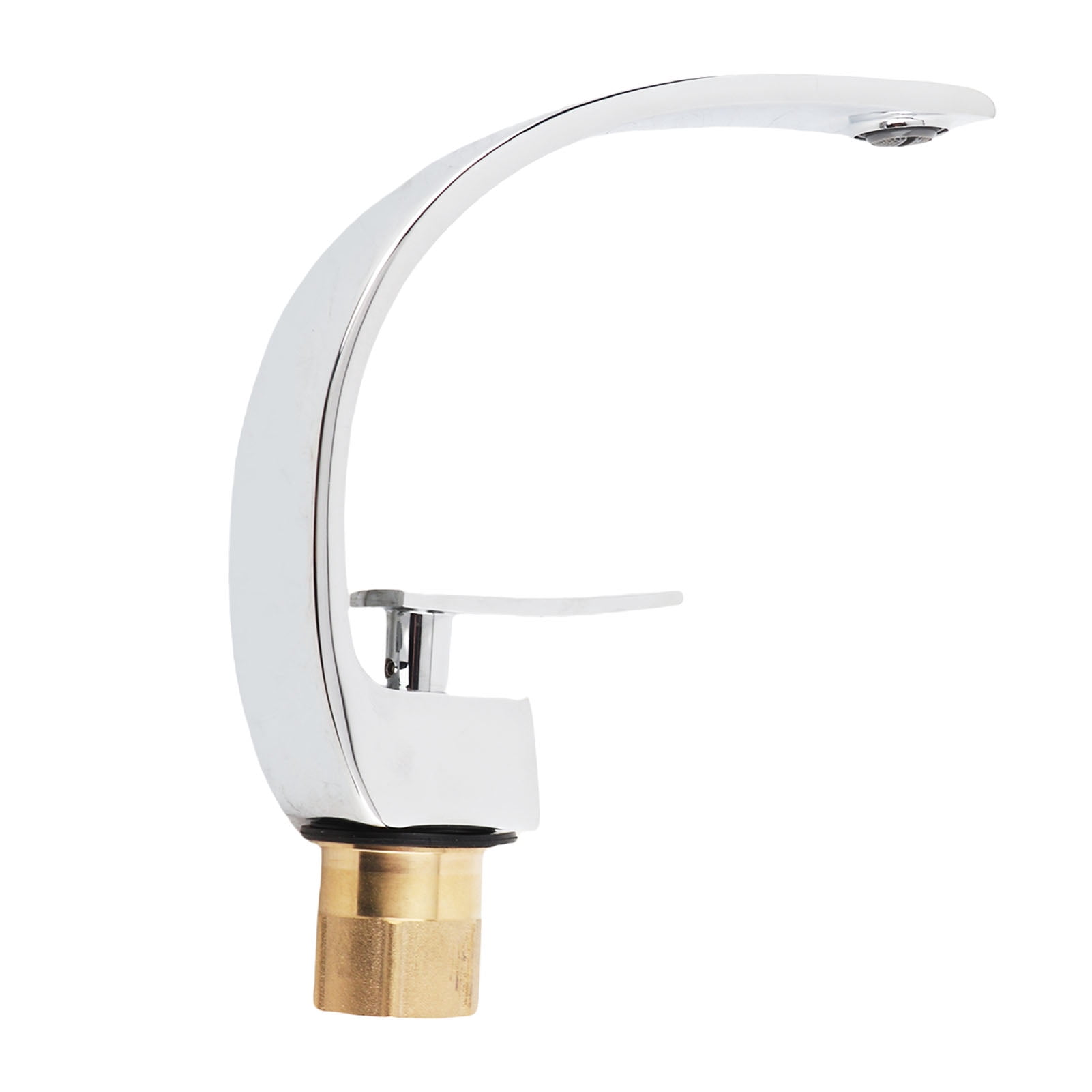 YAHHU Premium G1/2 Full Copper Curve Design Faucet Basin Hot Cold Water Mixer Tap Single Handle Sink Faucet with 2 Hoses for Kitchen Bathroom Vanity (7.1x8.7 in / 18x22 cm)