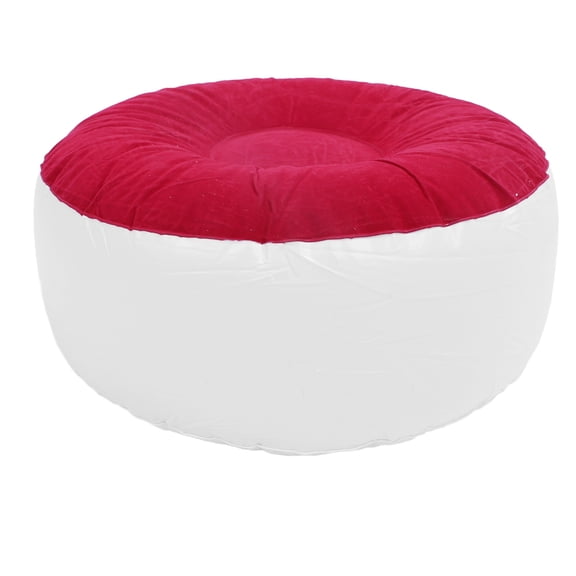 YAHHU Premium Inflatable Flocking Stool Multipurpose Lightweight Portable Ergonomic Design Round Footstool for Travel Camping Outdoor Activities Red (24.4 in / 62 cm, Low Back Vanity)