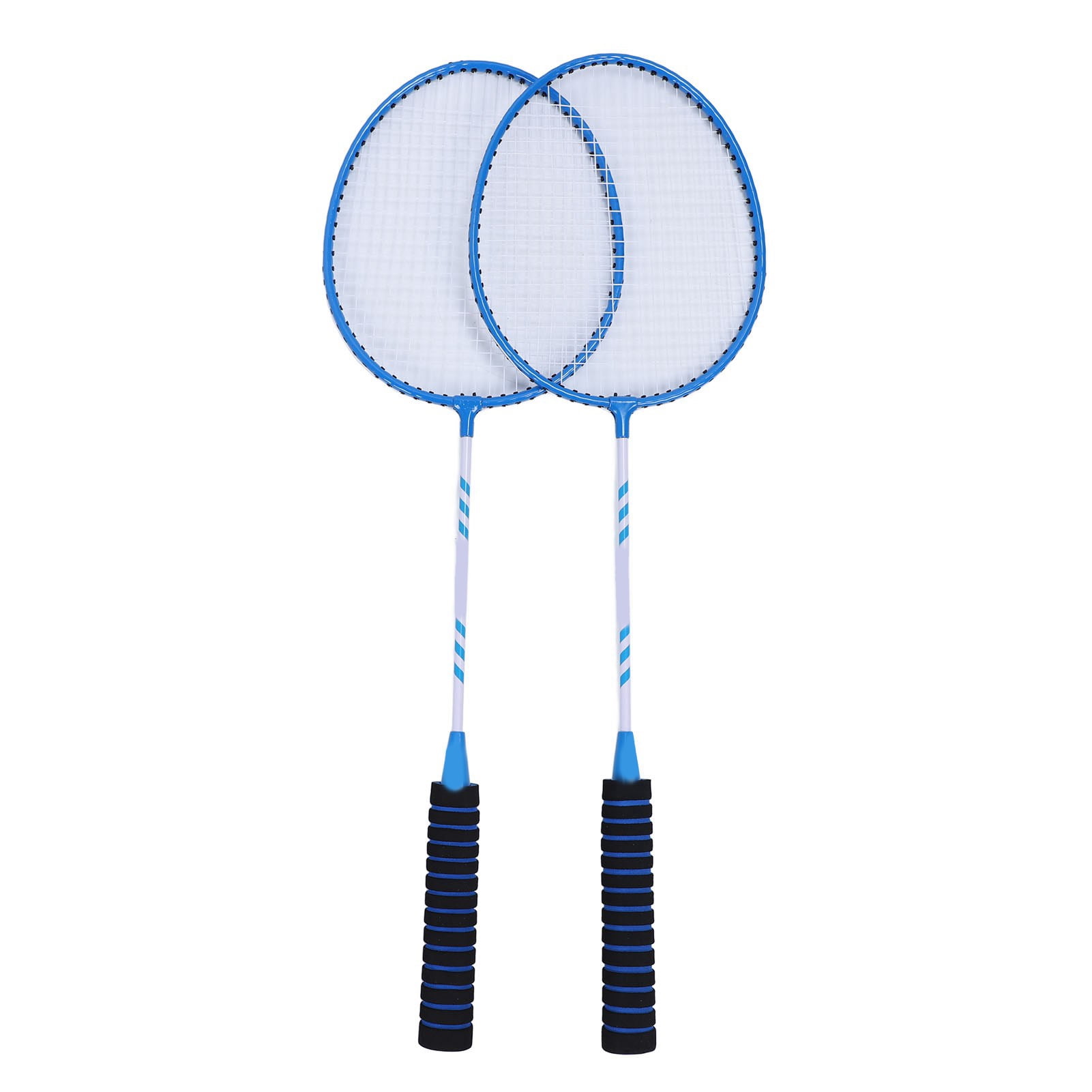 YAHHU Premium Iron Alloy Badminton Rackets Set with Nylon Shuttlecocks and Carrying Bag, 2 Player Set, 5 Pieces, Blue