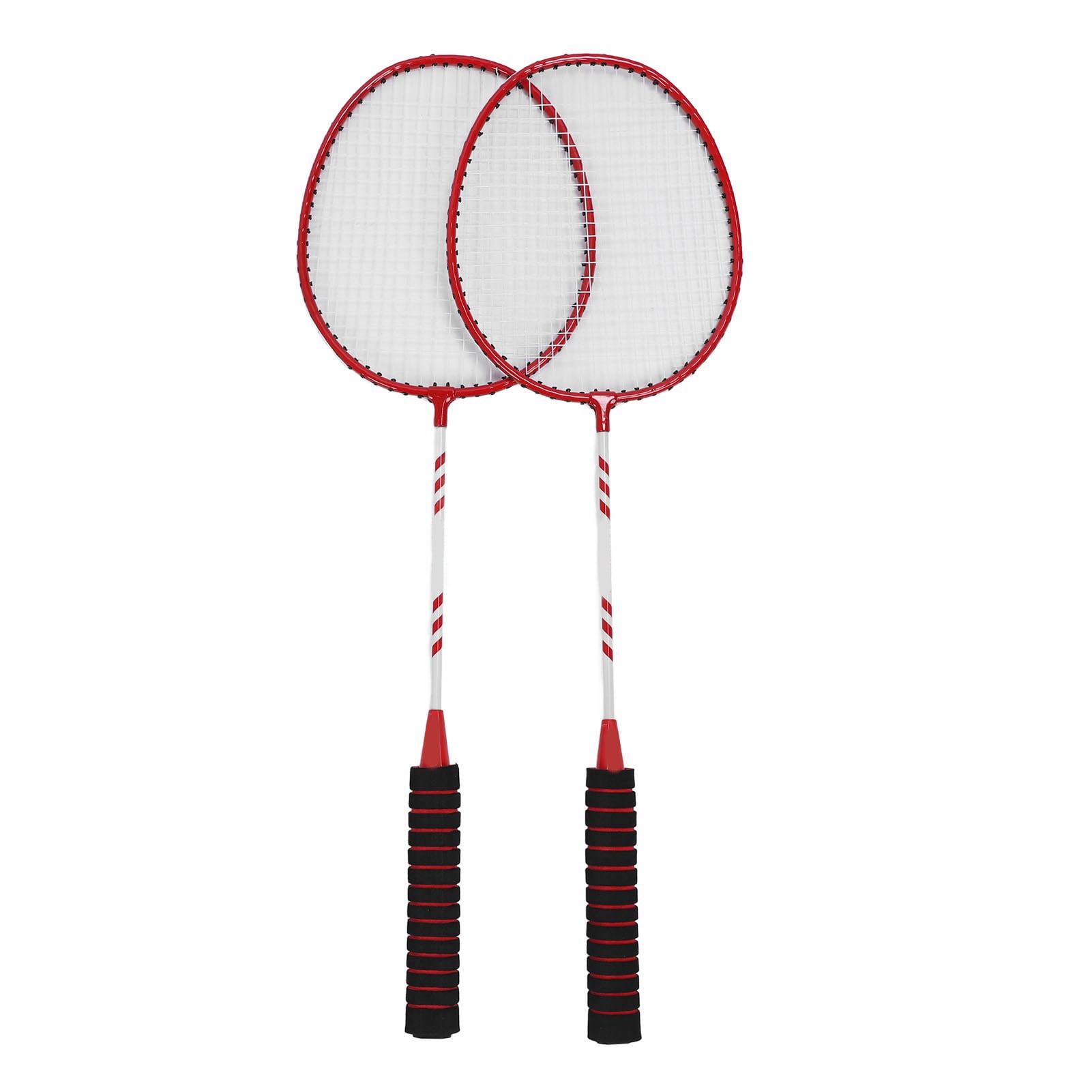 YAHHU Premium Iron Alloy Badminton Rackets Set with Nylon Shuttlecocks and Carrying Bag, 2 Player Set, 5 Pieces, Red