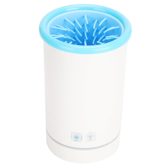 YAHHU Premium Pet Automatic Electric Foot Washer Feet Cleaning Cup USB Rechargeable Silicone Brush Paw Washer Portable Dog Foot Cleaner Tool, 6.69 inches / 17 cm Length, White