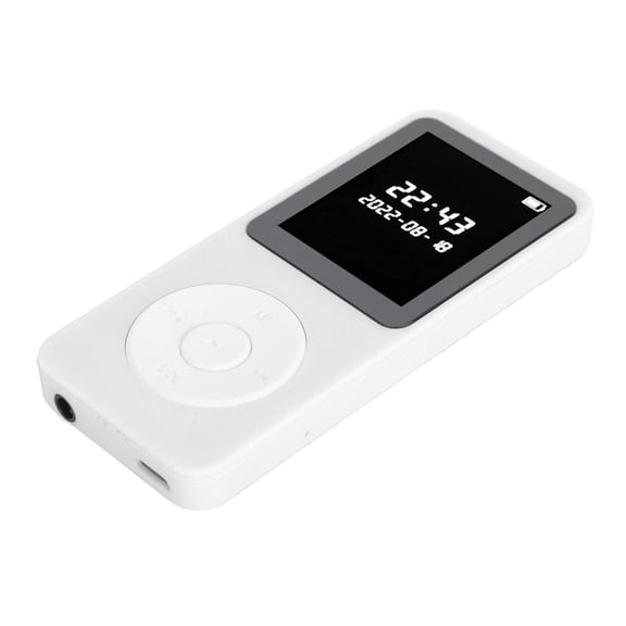 YAHHU Premium Portable MP3 Player Bluetooth 5.0 with 1.77 inches / 4.5 cm LCD Screen Built in HD Speaker HiFi Music System FM Radio Recorder E-Book Reader Support White No TF Card