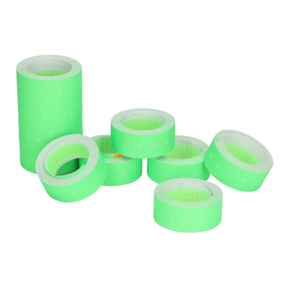 YAHHU Premium Pricing Labels 15000pcs Single Row Tag Paper 21x12mm (0.83 x 0.47 in), 3 Tubes, 10 Rolls/Tube, Fluorescent Green for Retail Supermarket Tagging