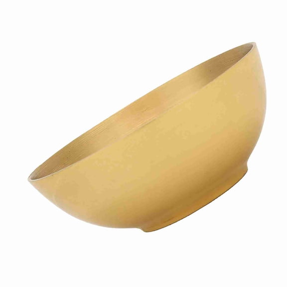 YAHHU Premium Pure Brass Offering Bowl 3.2 Inches Delicate Buddhist Worship Utensil Round Decorative Wealth Ornament for Home Foyer Cashier Desk Asian Inspired Yoga Meditation Decor