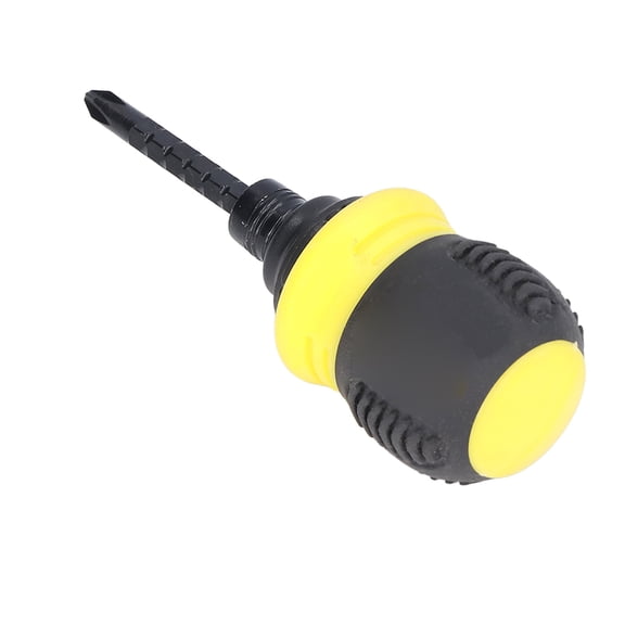 YAHHU Premium Ratchet Screwdriver Cross Slot 2 Purpose Adjustable Mini Tool, Constructed with Durable Chrome Vanadium Alloy Steel for Industrial Hardware Repair, Yellow (5.43 inches / 137.9 mm)