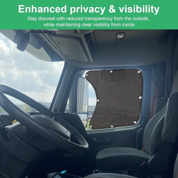 YAHHU Premium Side Window Sun Shade for Semi-Trucks - Heavy Duty Heat and UV Blocker Mesh Sunshades Durable Car Windows Sunshield Protector Shielding Privacy Covers (23.6x21.7 in / 60x55 cm)