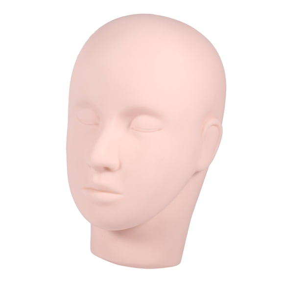 YAHHU Premium Silicone Mannequin Head with Smooth Skin Texture for Eyelash Extensions, Makeup Application, Facial Massage Training and Cosmetology Practice (9.4 x 5.5 inches / 23.9 x 14.0 cm)