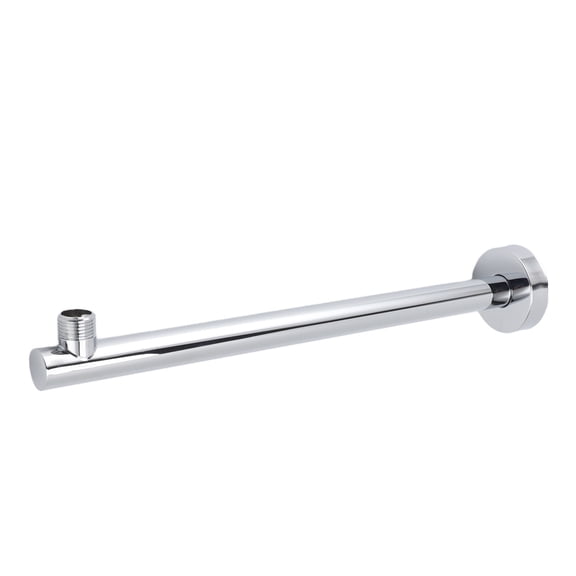 YAHHU Premium Stainless Steel Shower Arm with Flange Mount, Wall Mounted Extended Shower Head Extension Tube Pipe Replacement for Bathroom, 14.8 inches / 37.5 cm, Chrome Finish