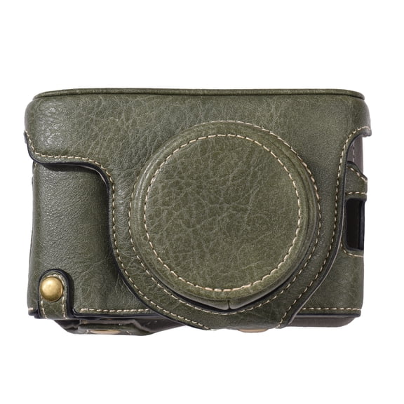 YAHHU Premium Synthetic Leather Camera Shoulder Bag Compact Protective Case with Adjustable Strap Lightweight Water-Resistant Photography Accessory for Digital Cameras Green