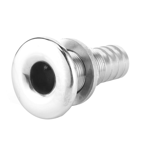 YAHHU Premium Thru Hull Fitting for Yacht and Boat, 3/4in Outlet 316 Stainless Steel Marine Water Drainage Fittings Plug, Heavy Duty Hardware for Saltwater Environment, Silver