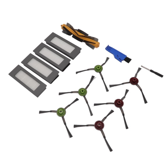 YAHHU Premium Vacuum Cleaner Sweeper Replacement Accessories Kit for Yeedi VAC VACmax VAC Station Robovac, Main Brush Side Brushes Filter Screwdriver Attachments, 13 Pieces