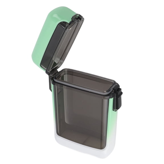 YAHHU Premium Waterproof Plastic Cigarette Case Box Holder with Lanyard Rope, Transparent Moisture-Proof Storage Container for Everyday Travel Use, Holds 20 Cigarettes, Secure Closure, Green White