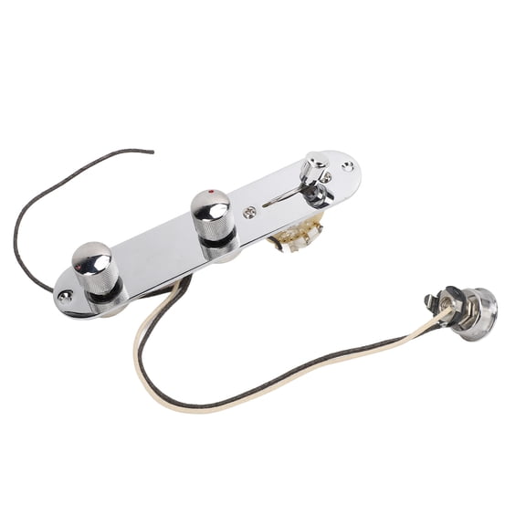 YAHHU Prewired Guitar Control Plate Replacement Parts with 5 Way Switch 250K Potentiometers Volume Tone Controls Plate for Telecaster Electric Guitars, High Precision Assembly, Chrome, 9.45 inches