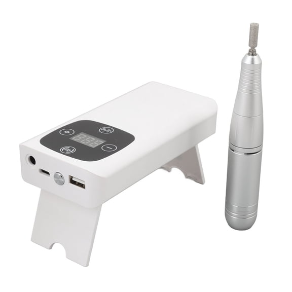 YAHHU Professional 2 in 1 Rechargeable Nail Drill Machine 45000 RPM Portable Electric Nail Polisher Removal Grinder for Acrylic Gel Nails Manicure Pedicure with 9Pcs Lamp Beads 8.66 in / 22 cm
