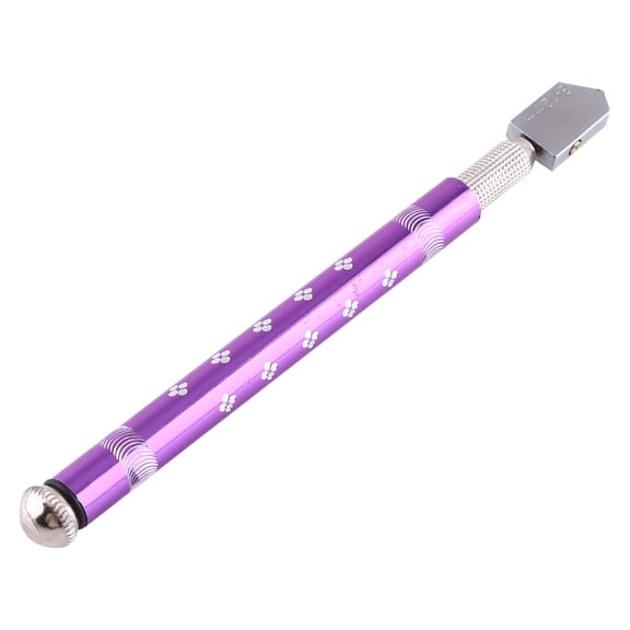 YAHHU Professional Anti Slip Roller Glass Cutter Cutting Tool With Aluminum Alloy Handle, 7.09 inches / 18 cm, Purple