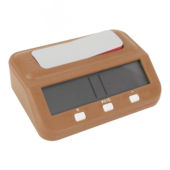 YAHHU Professional Digital Chess Timer Clock Count Down Up with Reward Delayed Time and Alarm for Game Competitions, Yellowish Brown (6.69 in / 17 cm)