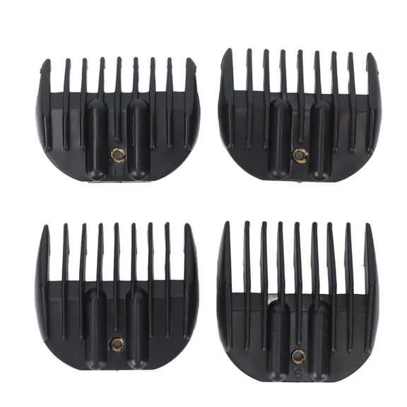 YAHHU Professional Hair Clipper Guides Combs 4pcs Set, Universal Hair Trimmer Guard Combs Replacement, Haircut Limit Comb Attachments for Men and Barbers, Black