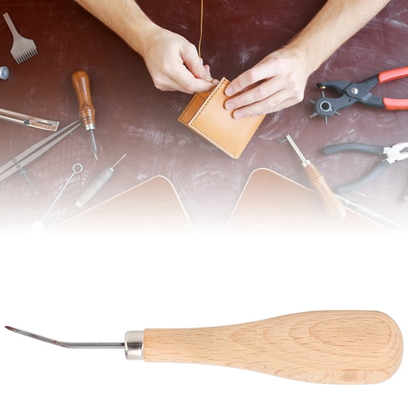 YAHHU Professional Leather Awl Steel Cone Punching Diamond Point Tool (Bending Tip), 4.72 inches / 12.0 cm