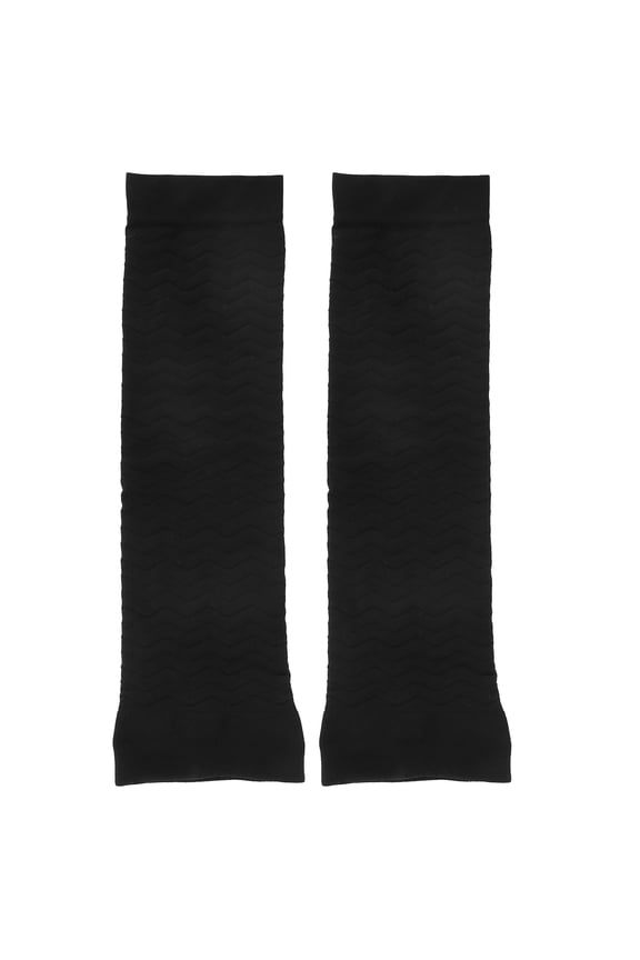 Professional Sports Thigh Shaper Fitness Compression Leg Thigh Shaping Wrap Black Striped Pattern Nylon Material Adjustable Exercise Support for Thigh Shaping and Toning 15.74-19.69 inches
