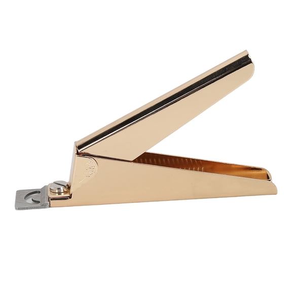 YAHHU Professional Stainless Steel U-Shape False Nail Tip Clipper Cutter Manicure Tool for Acrylic Nails, Artificial Fake Nail Trimmer in Gold Color