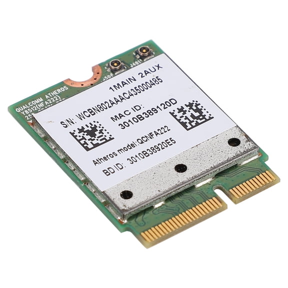 YAHHU QCNFA222 Dual-Band 2.4/5GHz Wireless Network Card Adapter with Bluetooth 4.0, 802.11a/b/g/n High-Speed 300Mbps Internet Connectivity for Windows PCs and Compatible Laptops