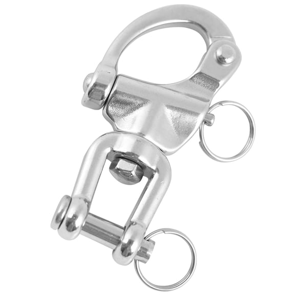 YAHHU Quick Release Swivel Eye Snap Boat Shackle 304 Stainless Steel Marine Yacht Sailing Hardware Heavy Duty Rigging Fixed Spring Accessory 16x87mm for Diving Surfing