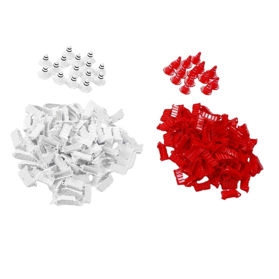 YAHHU RC Car Drift Track Set 230 Pieces White Red Field Fence & Cones (14.17 in / 36 cm)