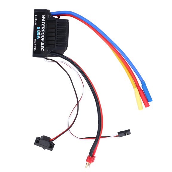 YAHHU RC Car ESC 60A Waterproof Brushless Remote Control Car Electronic Speed Controller Replacement for WLtoys HSP Traxxas Redcat Axial HPI Tamiya Model Vehicles Parts