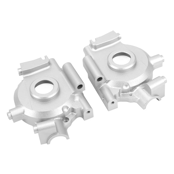 YAHHU RC Car Front Gearbox Aluminum Alloy Wear Resistant High Strength Anti Corrosion Gear Box Replacement Accessory for Losi Baja Rey 1/10 Scale Vehicles Silver 2.3x1.9 inches / 59x49 mm