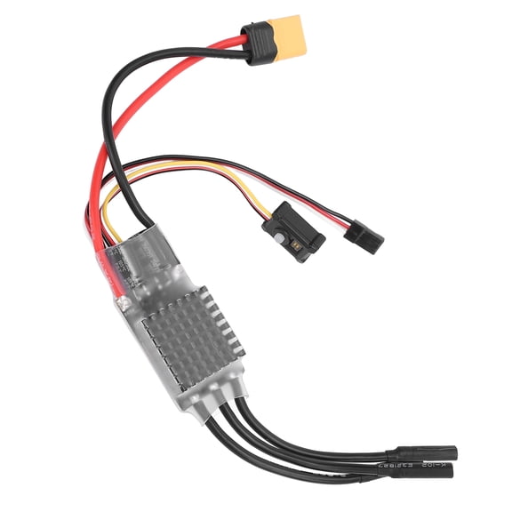 YAHHU RC Crawler ESC AM32 Brushless 80A Electronic Speed Controller for 2-6S Lipo with Adjustable BEC 5-8.2V Output, Heatsink, and USB Firmware Upgrade Connector for 1/8 Scale Trucks (3.54 in / 9 cm)