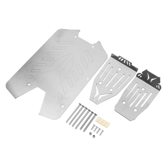 YAHHU RC Skid Plate Stainless Steel RC Chassis Armor Guard for ARRMA 4X4 VORTEKS Big Rock 1/10 RC Cars Silver Outdoor Remote Control Vehicle Accessory Upgrade Parts 9.45 inches / 24 cm