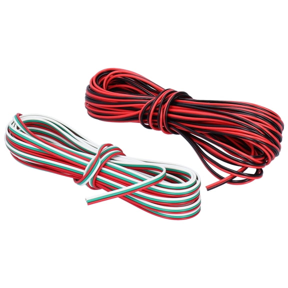YAHHU RGB Extension Connector Wire LED Strip Cable Connecting Cord 2Pin 3Pin Interface Lighting Parts for Low Voltage Light Bar 10m/32.8ft Length, 2-Pack Accessories