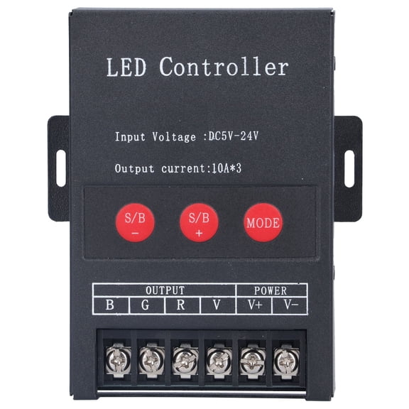 YAHHU RGB LED Controller PWM Digital for Colorful Strip Light Project with Remote Control 5V-12V-24V Common Anode Aluminum Plastic Housing 4.72 inches / 12 cm Length