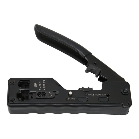 YAHHU RJ45 Crimp Tool Adjustable Crimping Mode Safety Lock Ethernet Crimper Tool with Skid Resistance Handle for Cat5e Cat6a Cat7a