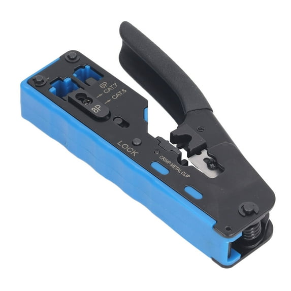 YAHHU RJ45 Crimp Tool Kit Pass Through All in One Ethernet Crimper for 8P 6P RJ Connector Crimping Cutting Stripping Network Cable Repair Hand Tools Set with Accessories (5.9 inches / 15.0 cm)