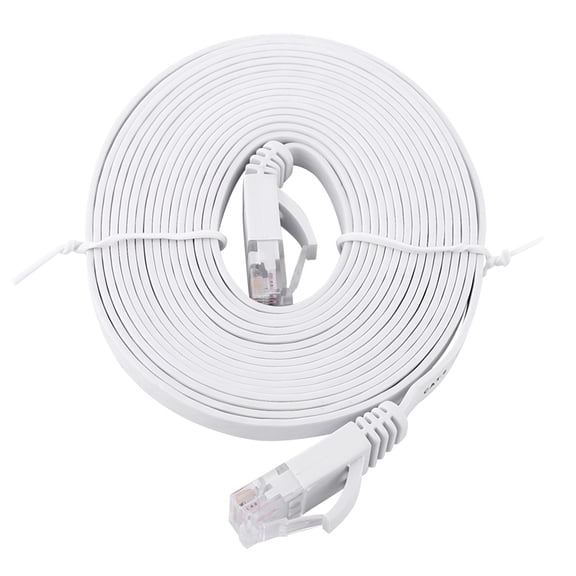 YAHHU RJ45 Gigabit CAT6 Ethernet Network Flat LAN Cable UTP Patch Router Cables 1000Mbps White 9.84 ft / 3m High Speed Internet Cord for Gaming PC Modem