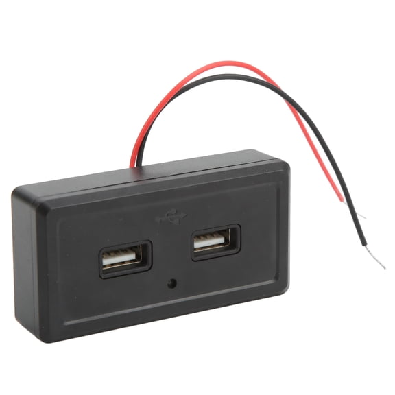 YAHHU RV Bus Dual USB Charger Panel Black 12-24V Input Waterproof Universal Modification Car Charger Adapter