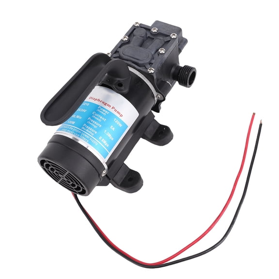 YAHHU RV Water Pressure Pump 120W 24V DC Self Priming Diaphragm Pump with G1/2 Outlet and 130m Head for Camping Recreational Vehicles and Boats Universal Fitment (9.45 in / 24 cm length)