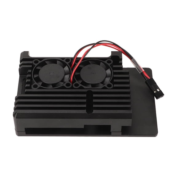 YAHHU RasPi 4b Heatsink Case Aluminum Alloy Cooling Metal Armor Shell with Dual Fan for Raspberry Pi 4 Model B, 10 x 7 x 3 inches / 25.4 x 17.8 x 7.6 cm