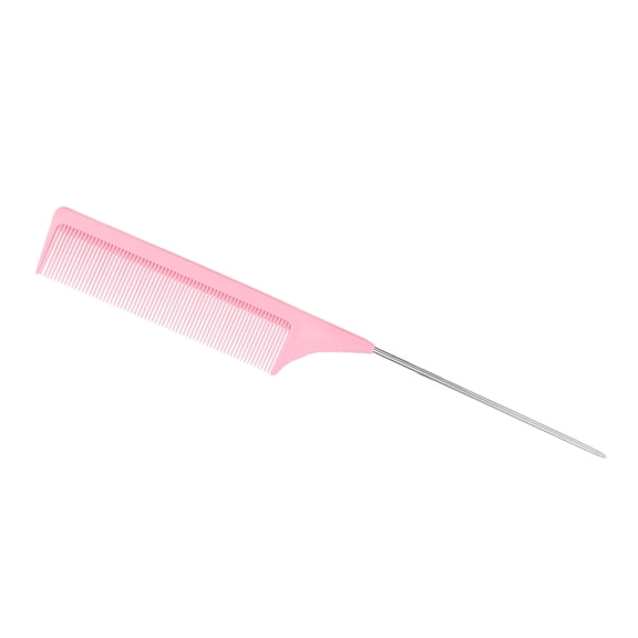 YAHHU Rat Tail Combs for Hair Stylist, Stainless Steel Pintail Comb, Fine Hairdressing Tool for Women, Pink[cite: 1]